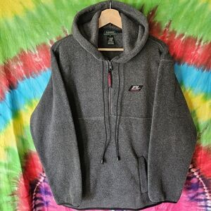 Lauren Ralph Lauren Gray Half-Zip Fleece Hoodie Size M